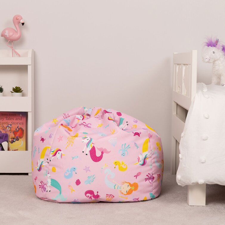 Zoomie Kids Veeva Kids Printed Mermaid Unicorn Bean Bag Chair